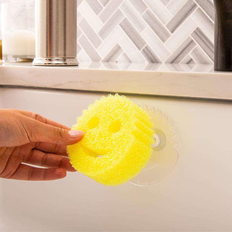 Daddy Caddy Scrub Daddy Plastic Sponge Organizer and Holder - Attaches with Suction Cups on Most Sink Surfaces