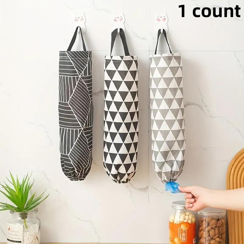 Random Color Garbage Bag Storage Bag, 1 Count Durable Hanging Storage Bag, Home Supplies for Kitchen Bathroom Living Room