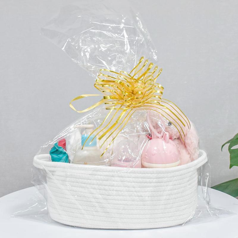 White Cute Small Woven Basket with Handles! 12x8x5, for Cat & Dog Toys, Empty Decorative Storage