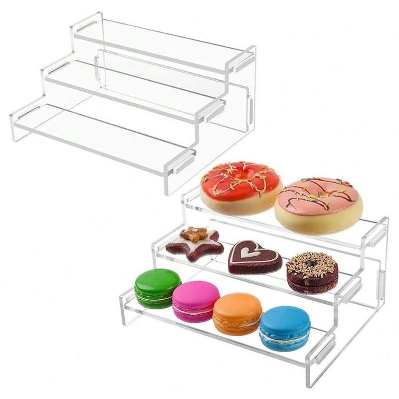 Acrylic Display Stand, 1 Count 3-layer Clear Table Storage Rack for Blind Box Cupcake, Desktop Organizer for Home Office Bedroom Dresser