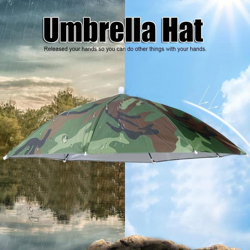 Foldable Umbrella Hat, Outdoor Hiking Climbing Fishing Umbrella Hat, Sunshade Sun Protection Umbrella Hat for Outdoor Sports