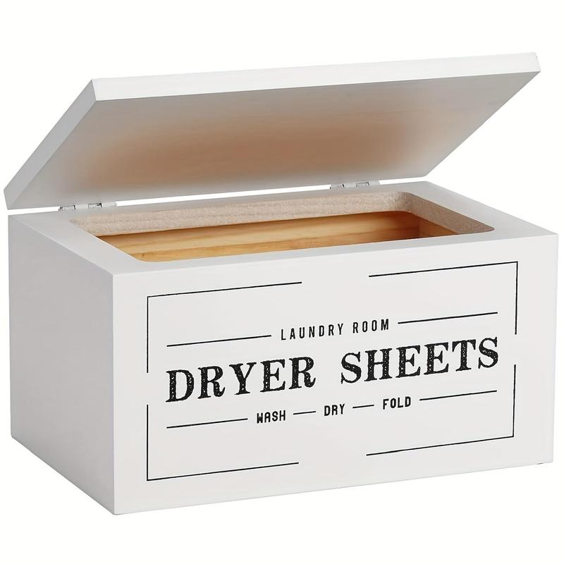 Wooden Dryer Sheets Box, 1 Count Vintage Style Dryer Sheets Container, Laundry Room Accessories, Home Organizer for Laundry Room