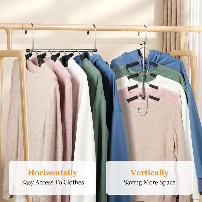 Clothes Hangers Space Saving Shirt Hangers - Non Slip Multiple Shirt Organizer for Closet with  Padded for T-Shirt Short Skirt Sweatshirt Hoodie Closet Organizers and Storage 2 Pack