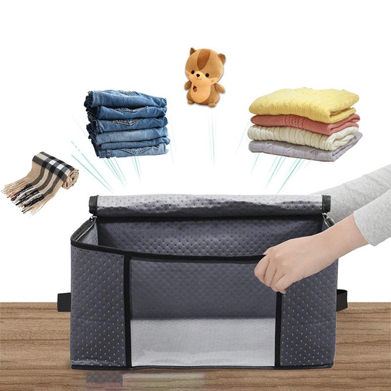 2Pcs Foldable Large Zipper Storage Bag Organizer Cubes With Clear Window & Handles, Foldable Blanket Storage Bins For Organizing Bedroom, Closet