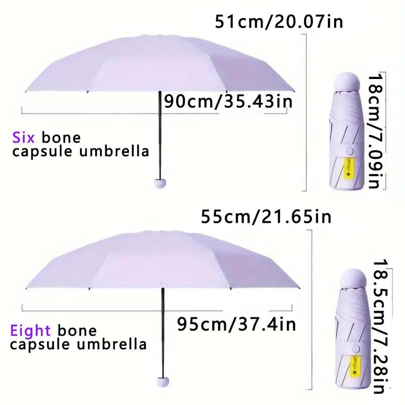 Portable Folding Umbrella, 1 Count Ultra-light & Compact Portable Capsule Umbrella, Mini Umbrella, Waterproof Umbrella for Outdoor