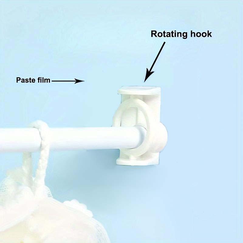 Curtain Rod Holder, Easy-Install No-Drill Curtain Rod Holder, 360° Flexible Adhesive Backed Curtain Rod Holder for Home & Office & Kitchen Accessories