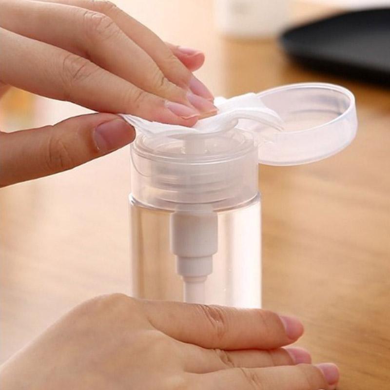 1 Piece Portable Transparent Pressurized Makeup Bottle, Clear Refillable Pumping Bottle, Travel Liquid Container, Push Down Liquid Pumping Dispenser for Summer Makeup, Christmas Gift