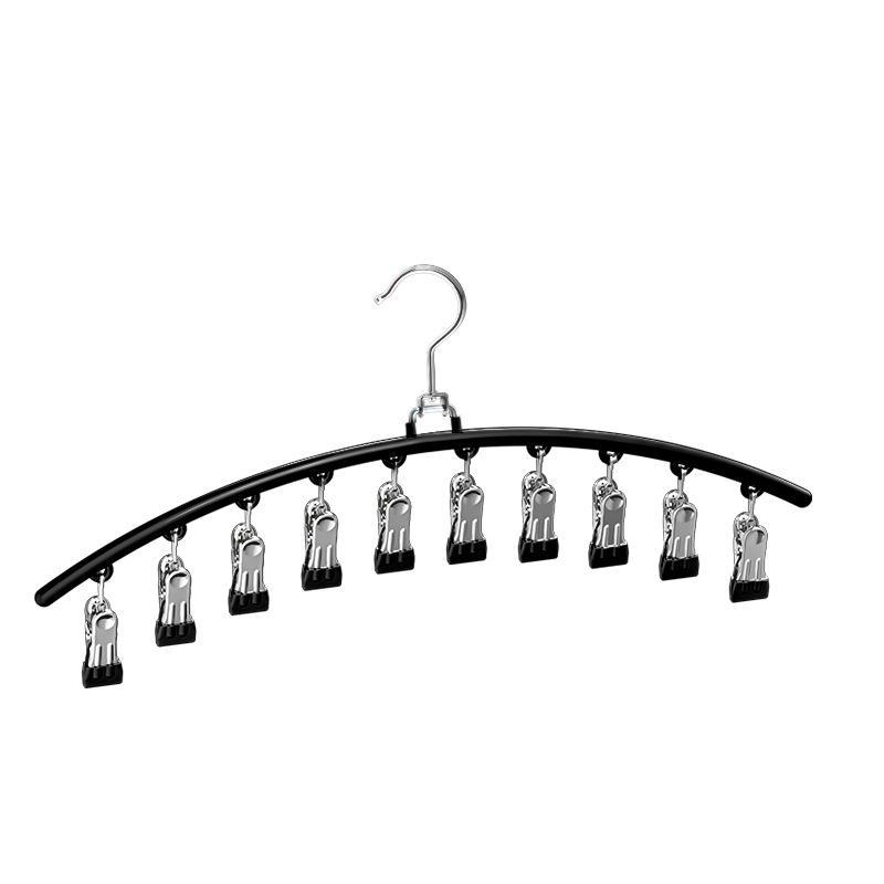 Pants Hanger with 10pcs Clothespins, Stainless Steel Hanger for Holding Leggings Jeans Hats, Household Space Saving for Organization