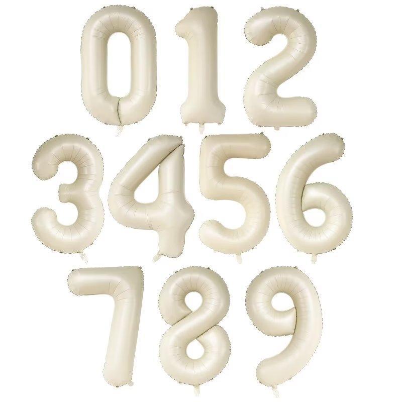 Solid Color 40 Inch Number Balloon For Decor, 1 Count Aluminum Foil Decoration Balloon, Atmosphere Scene Layout Decoration Supplies For Wedding Birthday Festival Party