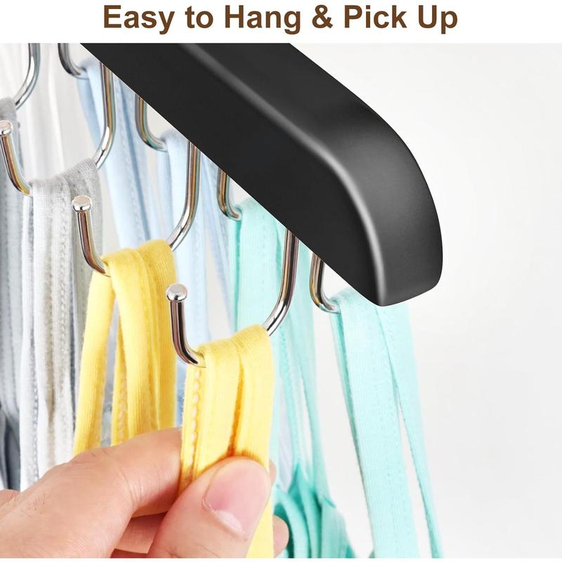 Bra Hanger for Closet, Tank Top Hanger 20 Hooks Capacity Foldable Wood Space Saving Hanger Closet Organizers and Storage for Dorm & Apartment for Tank Top, Bra, Scarf etc.