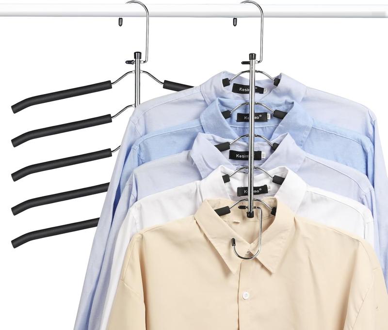 Clothes Hangers Space Saving Shirt Hangers - Non Slip Multiple Shirt Organizer for Closet with  Padded for T-Shirt Short Skirt Sweatshirt Hoodie Closet Organizers and Storage 2 Pack