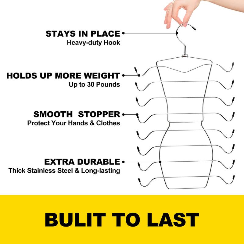 8 Layer Tank Top Hanger, 1 2 3 Counts Space Saving Clothes Hanger, Clothes Organizer for Wardrobe, Bra Organizer for Bedroom Apartment Dorm