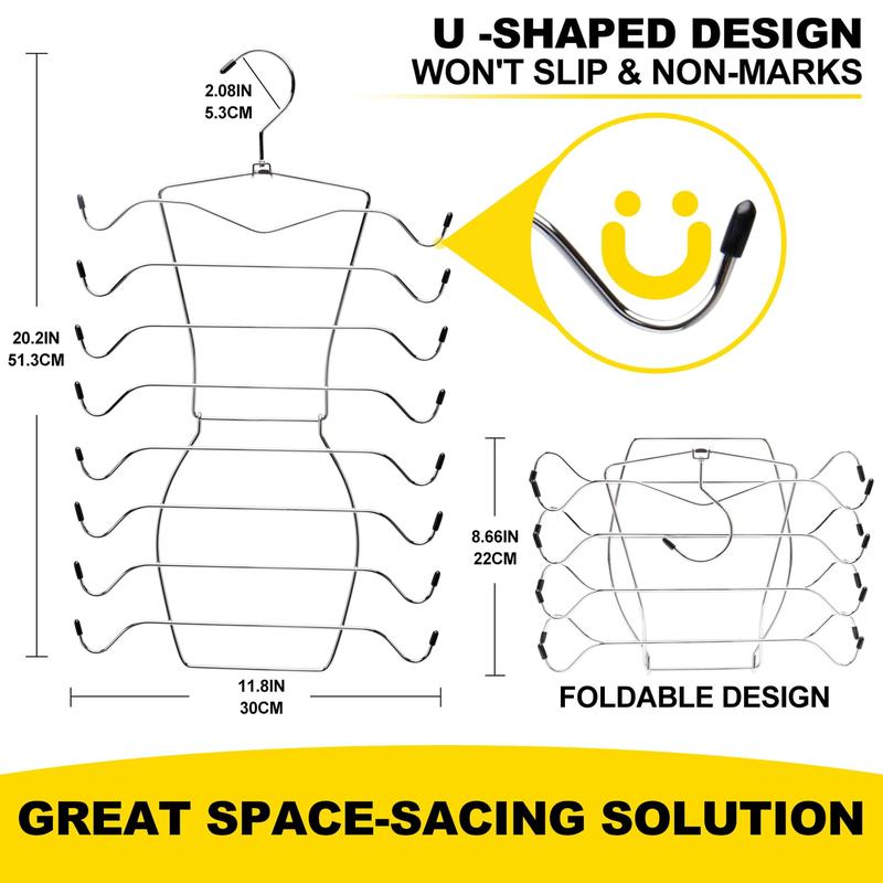 8 Layer Tank Top Hanger, 1 2 3 Counts Space Saving Clothes Hanger, Clothes Organizer for Wardrobe, Bra Organizer for Bedroom Apartment Dorm