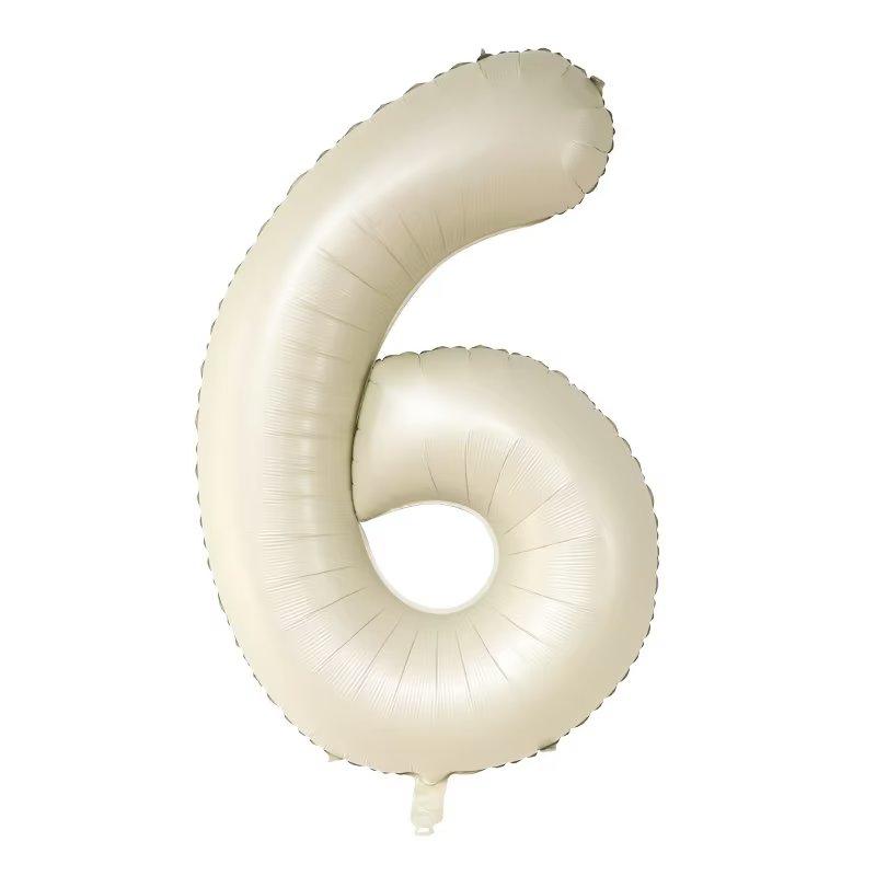 Solid Color 40 Inch Number Balloon For Decor, 1 Count Aluminum Foil Decoration Balloon, Atmosphere Scene Layout Decoration Supplies For Wedding Birthday Festival Party