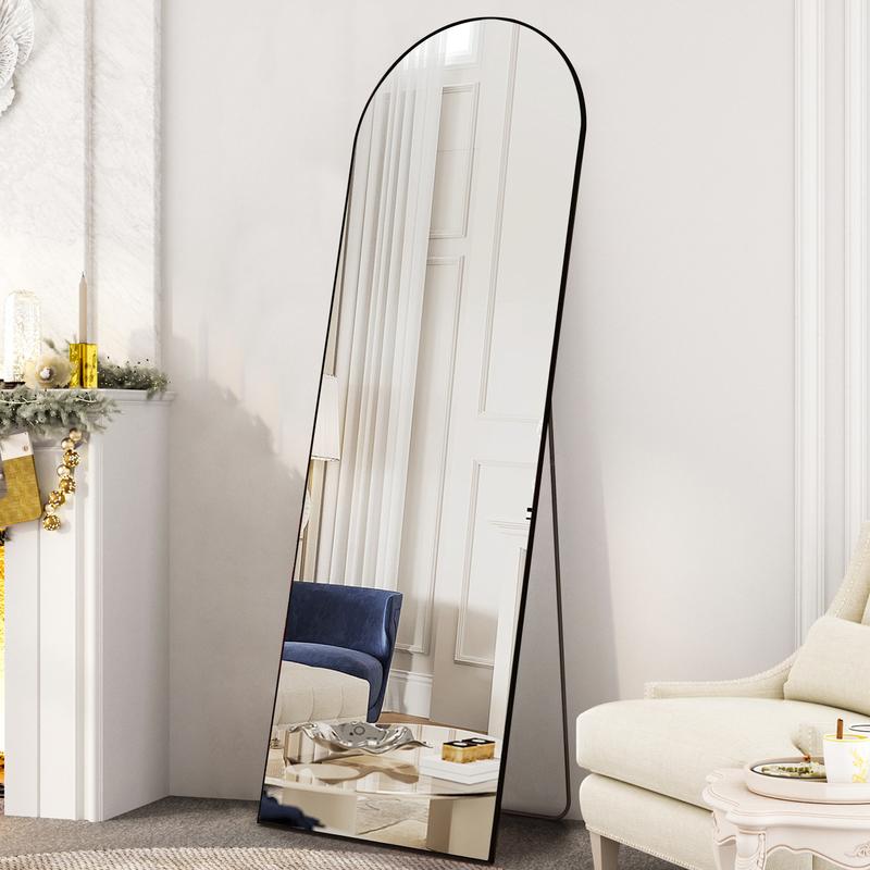 [DEAL] Full Length Mirror Body Mirror Floor Standing Mirror Hanging Leaning Against Wall, Aluminum Alloy Thin Frame for Living Room Bedroom Cloakroom