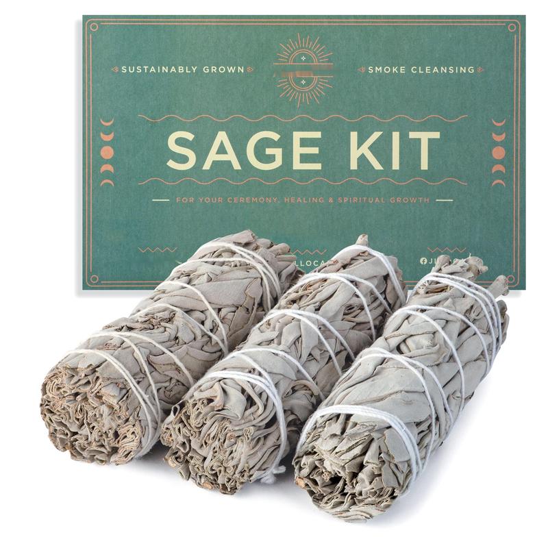 Handcrafted 4 Inch White Sage Sticks - Fresh, Natural California Sage Smudge Sticks with Instructions & Blessings - Wand Sage for Cleansing House Negative Energy & Other Smudging Rituals Freshener Aroma