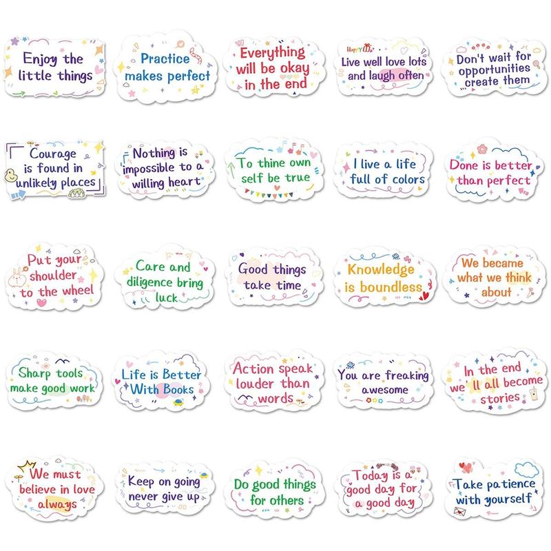 100pcs Motivational English Graffiti Pattern Sticker, Creative Graffiti Decorative Sticker For Computer, Notebook, Luggage, Refrigerator