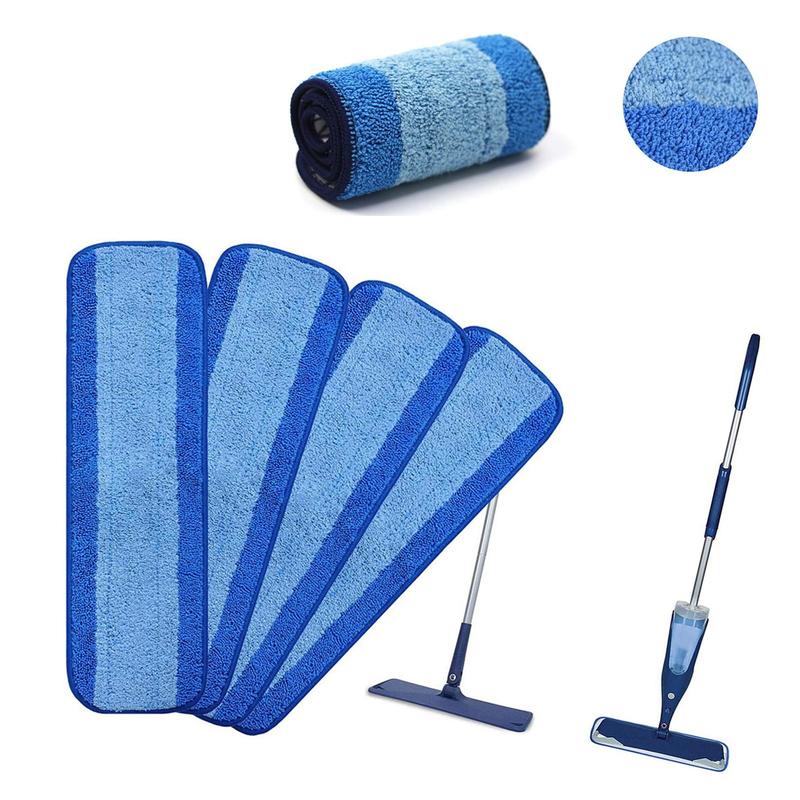 Microfiber Mop Head Accessories, 1 Count Flat Mop Cloth, Dry & Wet Dual Purpose Button Type Cloth Cover for Home Care Supplies