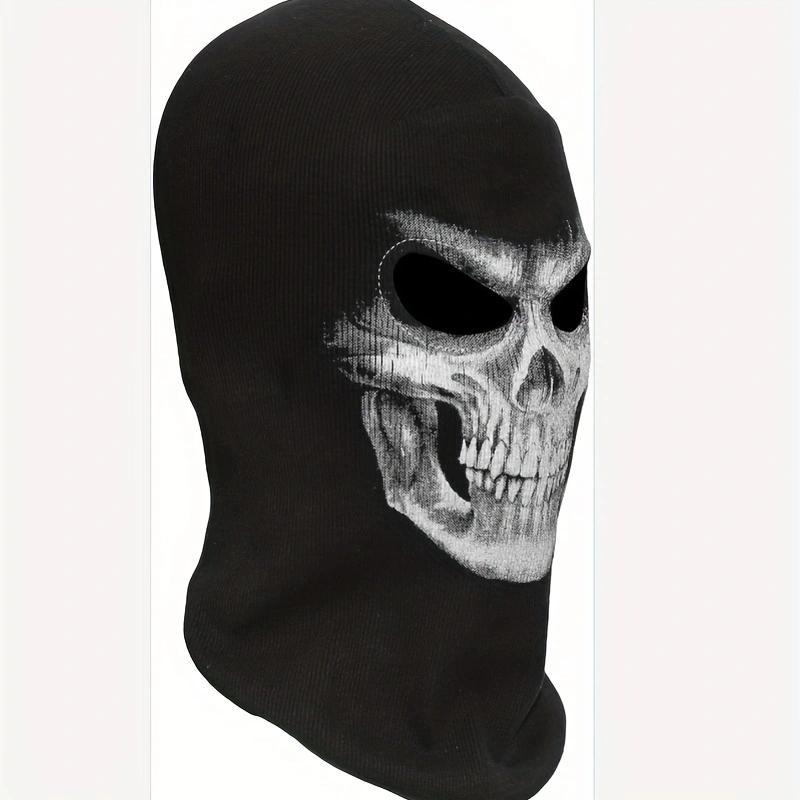 Motorcycle Mask, Skull Pattern Full Face Helmet Cover for Motorcycle Bike Outdoor Sports, Halloween Role Play Costume