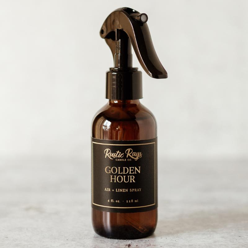 Golden Hour Room Spray - Glass Bottle - 4 oz - Air + Linen Spray Fragrance