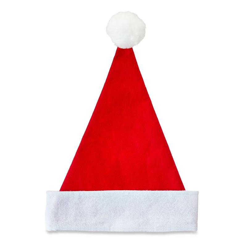 Red & White Felt Santa Hat for Adults, Medium Size