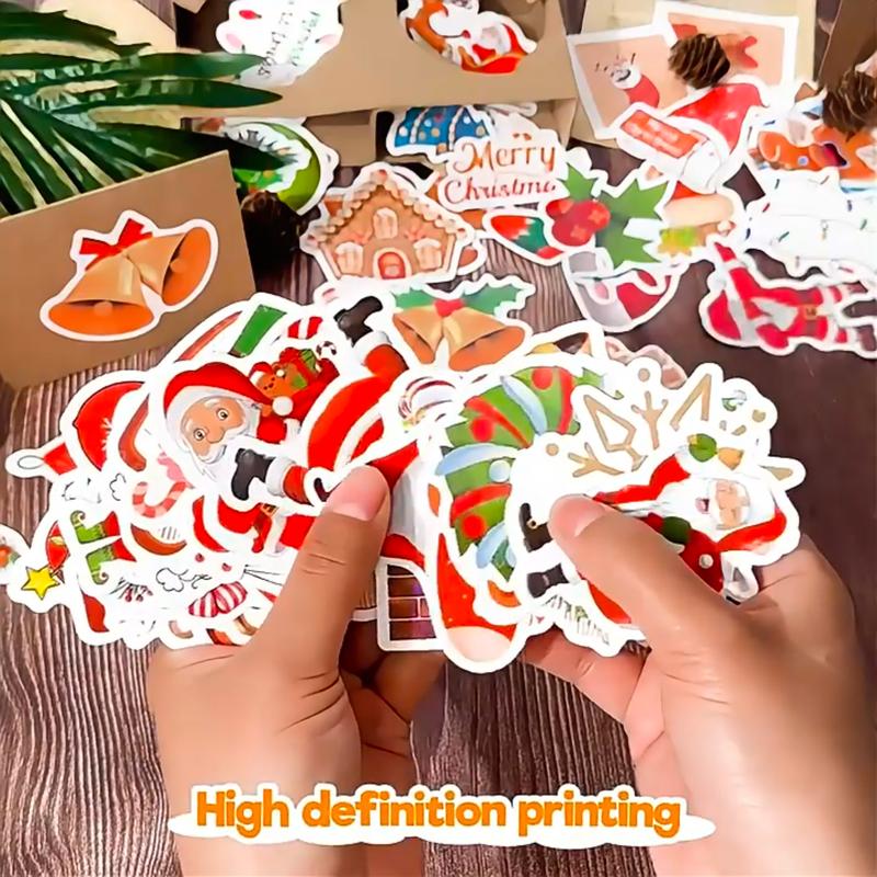 200PCS Christmas Theme Stickers, Non-duplicate Vinyl Waterproof Stickers, Holography Shiny Stickers, Xmas Decor, Decor for tacky christmas tree