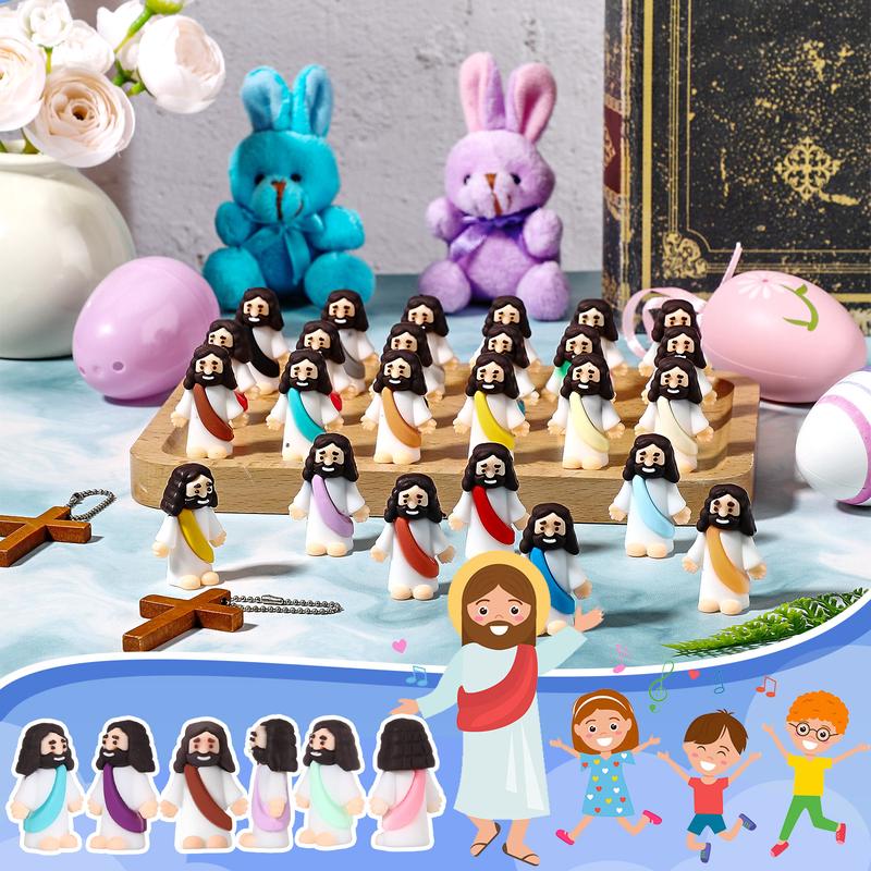 Mini Jesus Figures 25 Pcs Little Jesus Statue Cute Jesus ornament Creative Religious Party Gift for Family Friend  Religious Christmas Christian Baptism Gifts