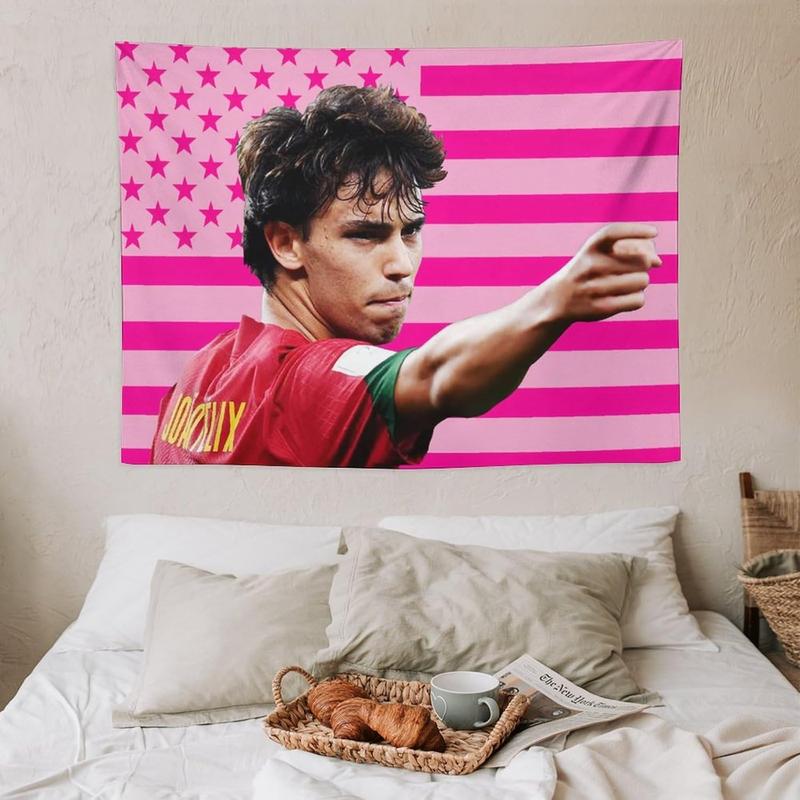 Joao Celebrity and Decorations Stuff American Pink Flags Wall Funny Tapestry Hanging Felix Merch for Dorm Bedroom Decorative Aesthetic Tapestries