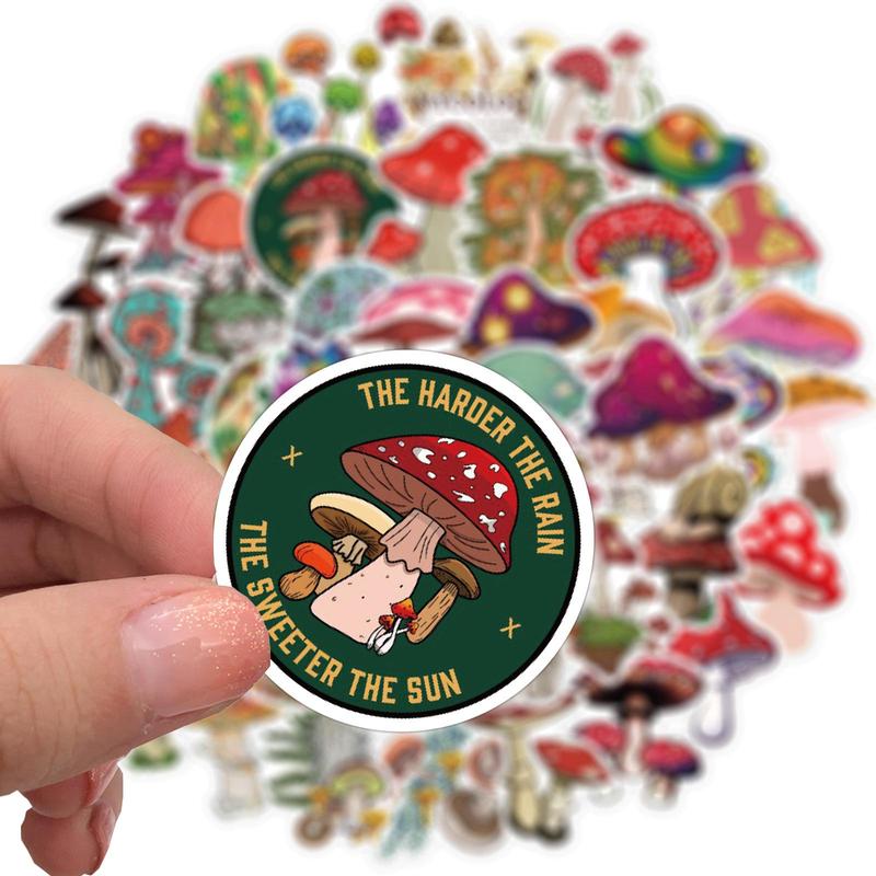 Mushroom Series Graffiti Sticker, 100pcs Waterproof Decoration Anime Naughty Stickers, DIY Creative Toy Home Decoration Sticker, Scrapbooking Supplies, Decorative Decal Accessories