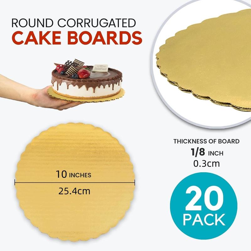 Round Cake Board, 20pcs set Disposable Cake Base, Pizza Round Base, Disposable Tableware for Dessert & Cake, Party Supplies