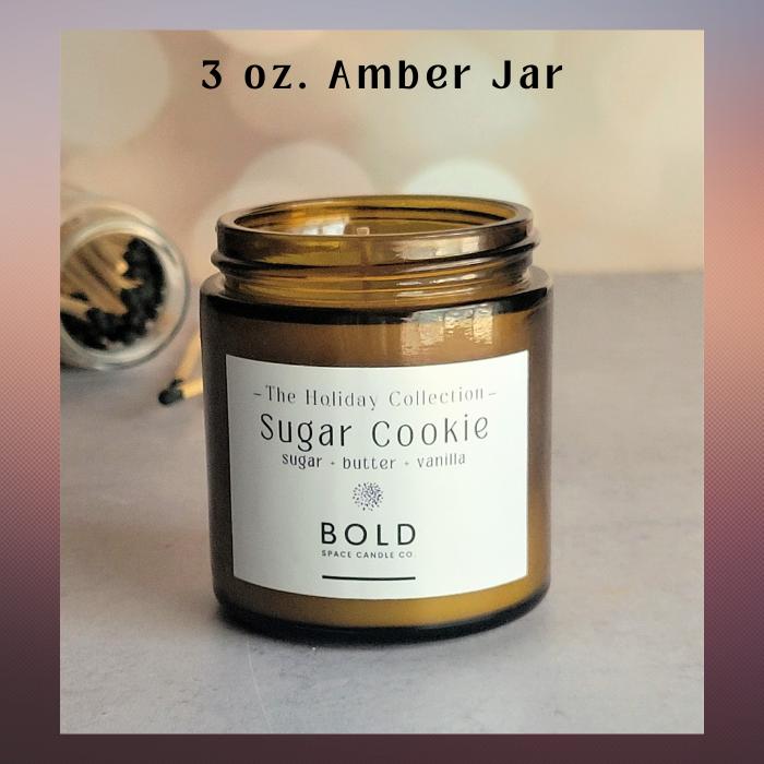 Sugar Cookie - 3 oz. Amber Soy Candle - Sugar + Vanilla Decor Fragrance Scented