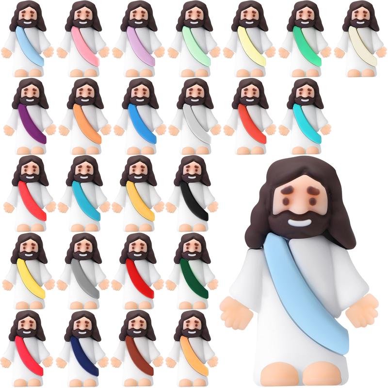 Mini Jesus Figures 25 Pcs Little Jesus Statue Cute Jesus ornament Creative Religious Party Gift for Family Friend  Religious Christmas Christian Baptism Gifts