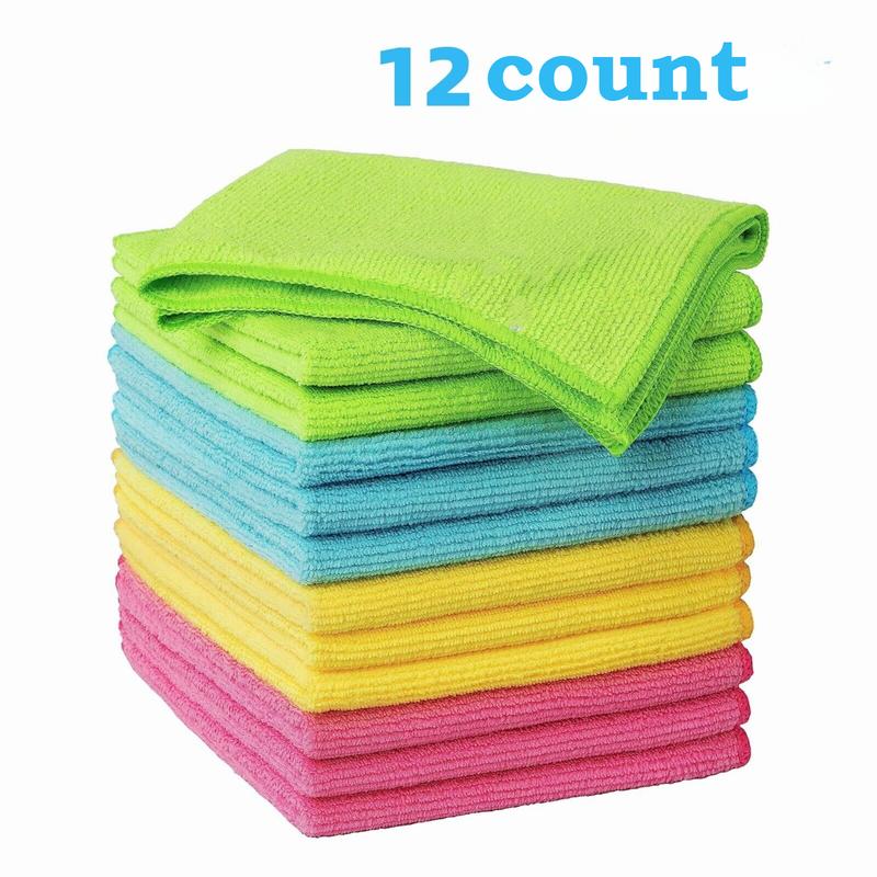 12count Soft Microfiber Absorbent Car Washing Cloths Kitchen Cleaning Rag Reusable Towels