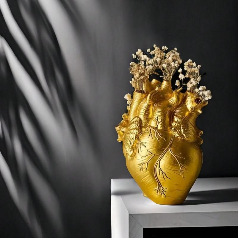 Heart Shaped Vase, Creative Modern Style Heart Design Vase, Home Decor Supplies for Living Room Bedroom Dining Room Wedding Party (without Floral)