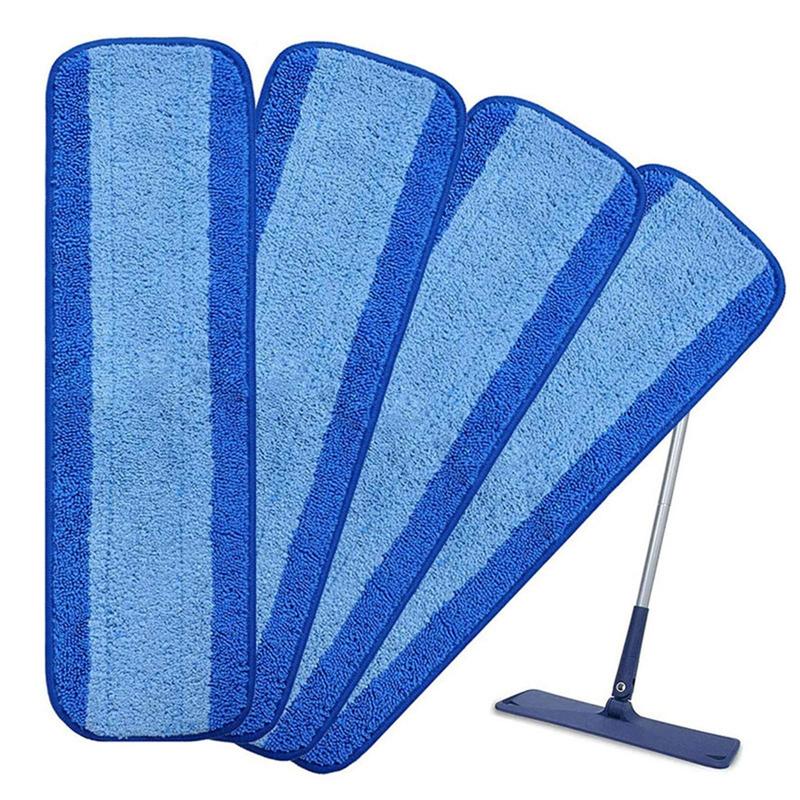 Microfiber Mop Head Accessories, 1 Count Flat Mop Cloth, Dry & Wet Dual Purpose Button Type Cloth Cover for Home Care Supplies