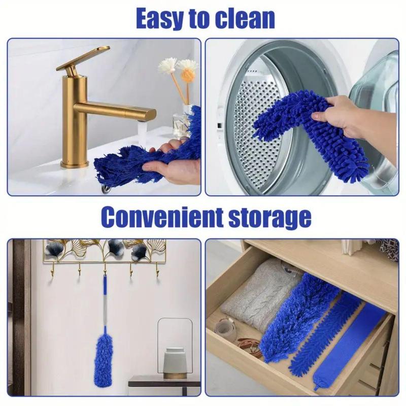 Cleaning Tool Set, 1 Set Including Duster & Mop & Duster Head, Household Reusable Cleaning Tool for High Ceiling, Furniture, Car