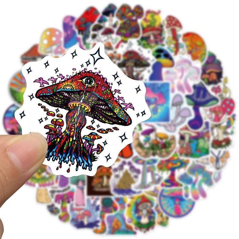 Mushroom Series Graffiti Sticker, 100pcs Waterproof Decoration Anime Naughty Stickers, DIY Creative Toy Home Decoration Sticker, Scrapbooking Supplies, Decorative Decal Accessories