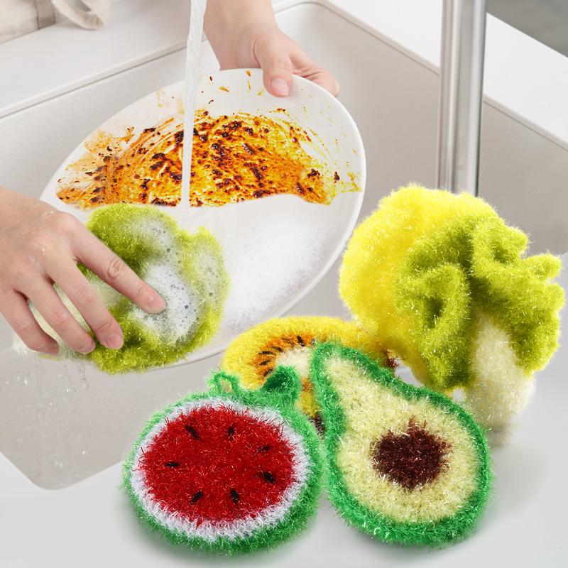 5 Pcs set Kitchen Cleaning Pad, Scratch Resistant Kitchen Scouring Pads Sponges for Washing Dishes,Anti-scratch Dishware Scrubber, Double-sided