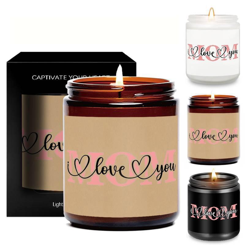 Letter & Heart Pattern Candle, Long Lasting Candle, Home Decor Supplies for Living Room Bedroom, Gift for Mom, Birthday Anniversary Gift