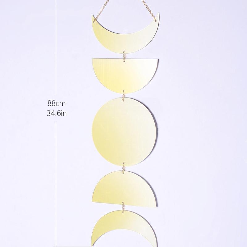 Moon Design  Elegant  Wall Hanging Mirror, 1 Count Creative Moon Pendant, Wall Hanging Ornament for Home Bedroom Living Room