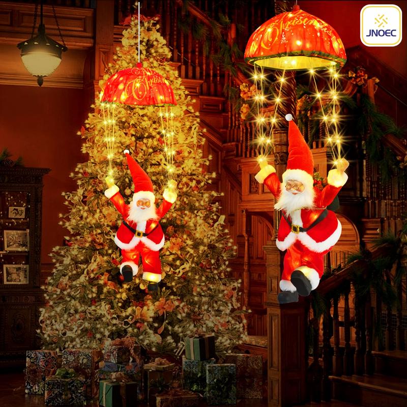 JNOEC Merry Christmas! LED Holiday Fairy Lights with Santa Claus Lighting Decorations llluminate Your Indoor Spaces with Santa Claus Parachute String Color Twinkle Lights for Great ldeal for Christmas Gift Home Wall and Xmas Tree