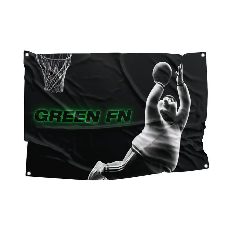 Green FN Flag - 3x5ft Hanging Wall Flag Banner for Meme Lovers - Trending Humor Decoration for College Dorms and Bedrooms - Perfect for Adding a Fun Touch to Your Space, Lightweight Design with Durable Grommets for Easy Hanging