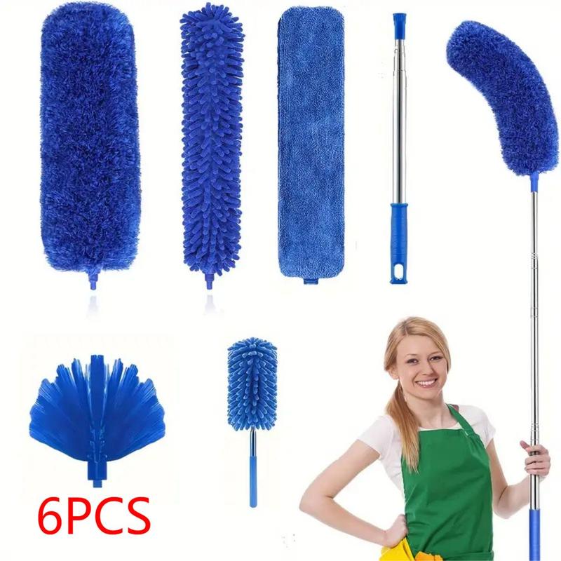 Cleaning Tool Set, 1 Set Including Duster & Mop & Duster Head, Household Reusable Cleaning Tool for High Ceiling, Furniture, Car