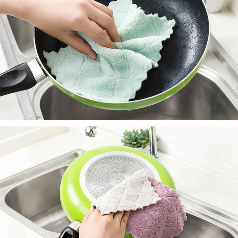 20 Pack Cleaning Cloth Kitchen Cloth, Dish Towels Super Absorbent Coral Velvet Dishtowels, Microfiber Premium Soft  Towels, Quick Dry Rags, Multipurpose Reusable Washcloths, Non-Stick Oil Cloths.