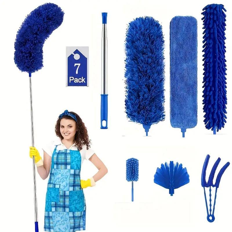 Cleaning Tool Set, 1 Set Including Duster & Mop & Duster Head, Household Reusable Cleaning Tool for High Ceiling, Furniture, Car