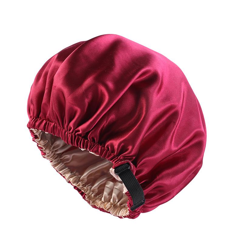 Unscented Silk Satin Sleep Cap Bonnet with Wide Brim – Comfortable Elastic Band Shower Caps for Daily Use