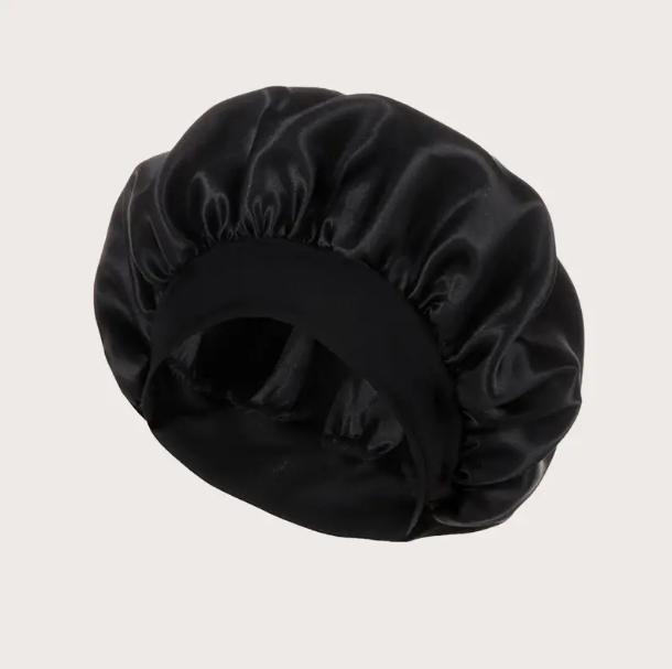 Unscented Silk Satin Sleep Cap Bonnet with Wide Brim – Comfortable Elastic Band Shower Caps for Daily Use