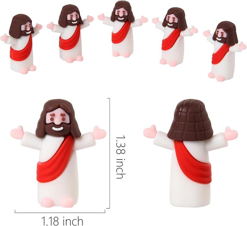 100 count Little Jesus Figurine Miniature Jesus Doll Tiny Jesus Figurine to Hide and Seek Classic Religious Gifts Christ Savior Jesus for Sunday Easter Eggs Stuffers Baptism Gift (100, Red)