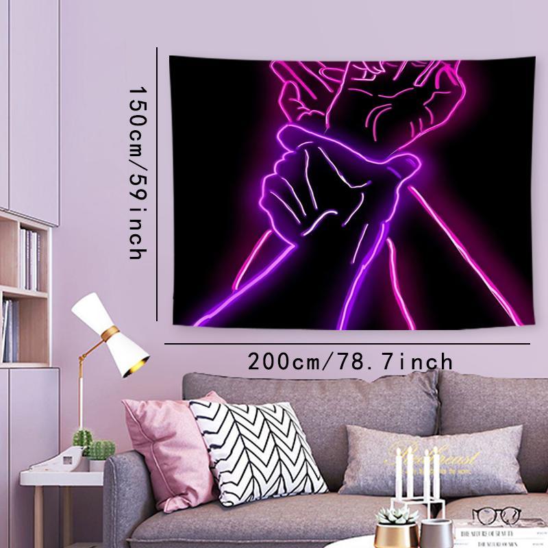 Neon Hand Pattern Tapestry for Room Decor, 1 Count Aesthetic Wall Hanging Decor, Wall Art for Home Living Room & Bedroom, Home Decor Accessories, Men Gifts, Fall Decor, Gift For Girlfriend