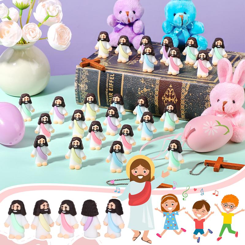 Mini Jesus Figures 25 Pcs Little Jesus Statue Cute Jesus ornament Creative Religious Party Gift for Family Friend  Religious Christmas Christian Baptism Gifts